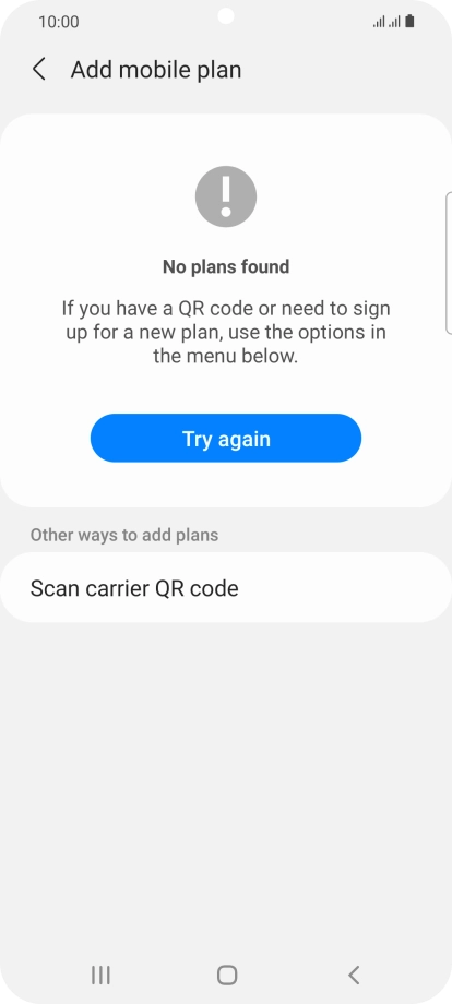 Press Scan carrier QR code.