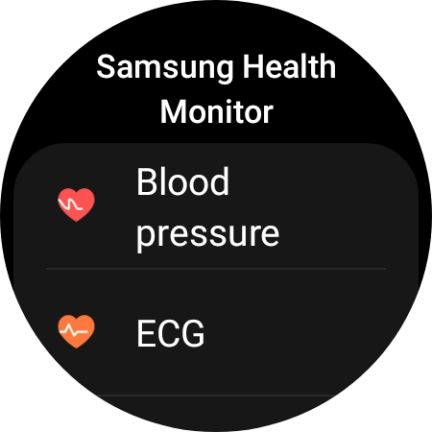 Press Blood pressure and follow the instructions on the screen to measure your blood pressure.