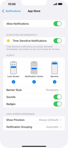 Press the indicator next to 