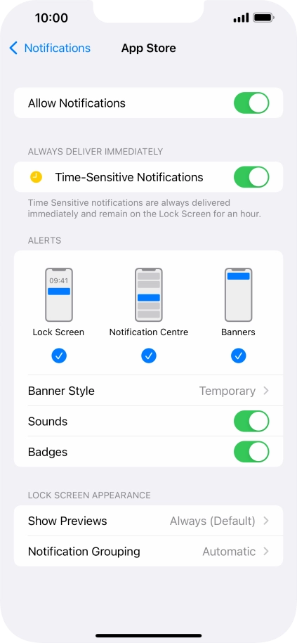 Press the indicator next to 