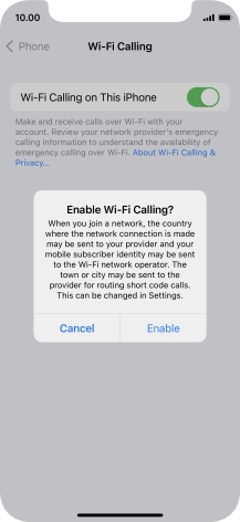 If you turn on the function, press Enable.