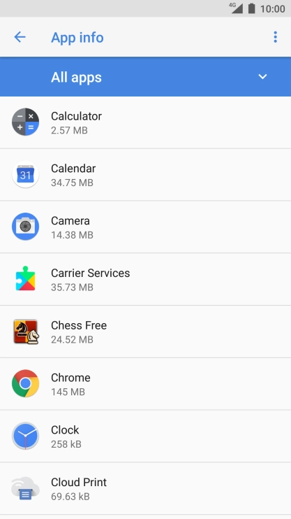Press the required app.
