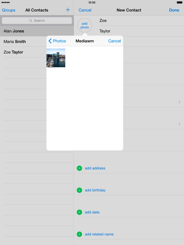 Press the required picture.