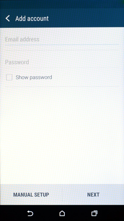 Press Email address and key in your email address.