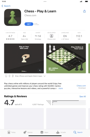 Press GET and follow the instructions on the screen to install the app.