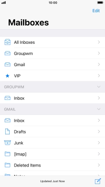 Press the required email account.