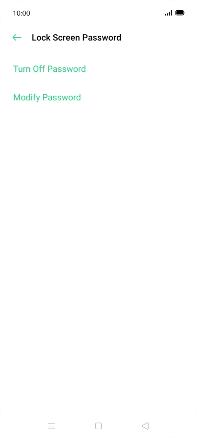 Press Turn Off Password.