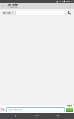 Press the text input field and write the text for your text message.