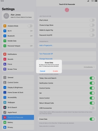 If you turn on the function, press Enable.