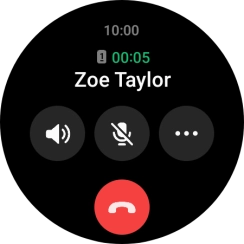 Press the end call icon.