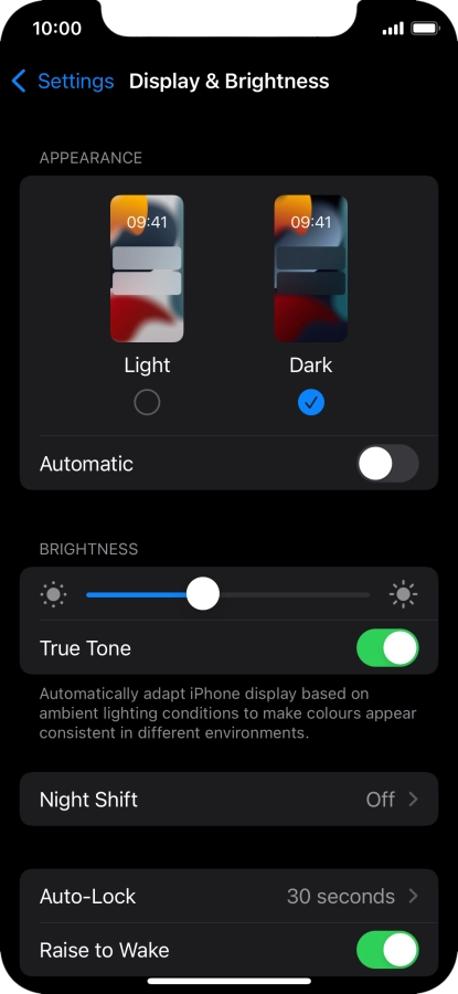 Press the indicator next to 
