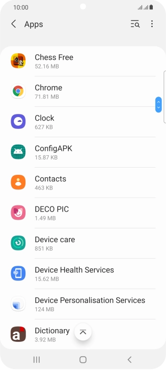 Press the required app.
