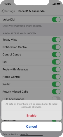 If you turn on the function, press Enable.