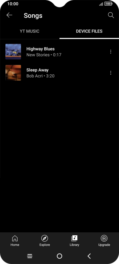 Press the required audio file.