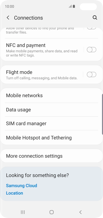 Press Mobile Hotspot and Tethering.