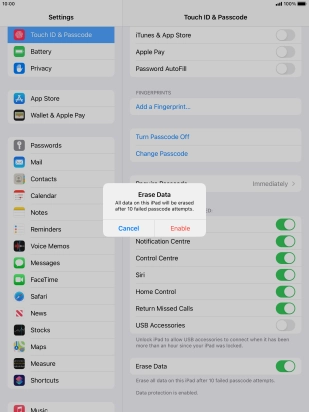 If you turn on the function, press Enable.