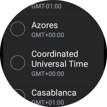 Press the required time zone.