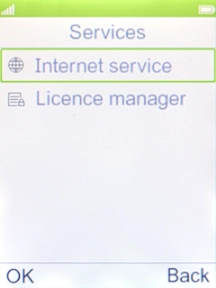 Select Internet service.