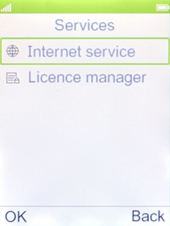 Select Internet service.