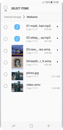 Press the required file.