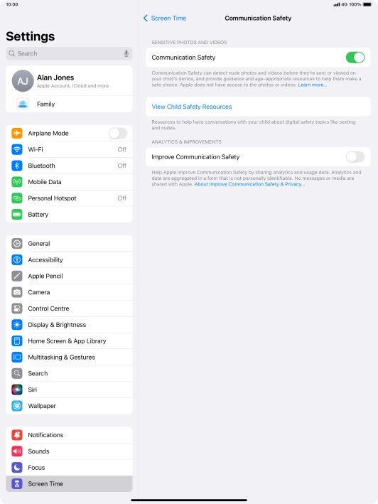Press the indicator next to 