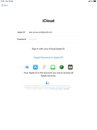 Press the field next to 