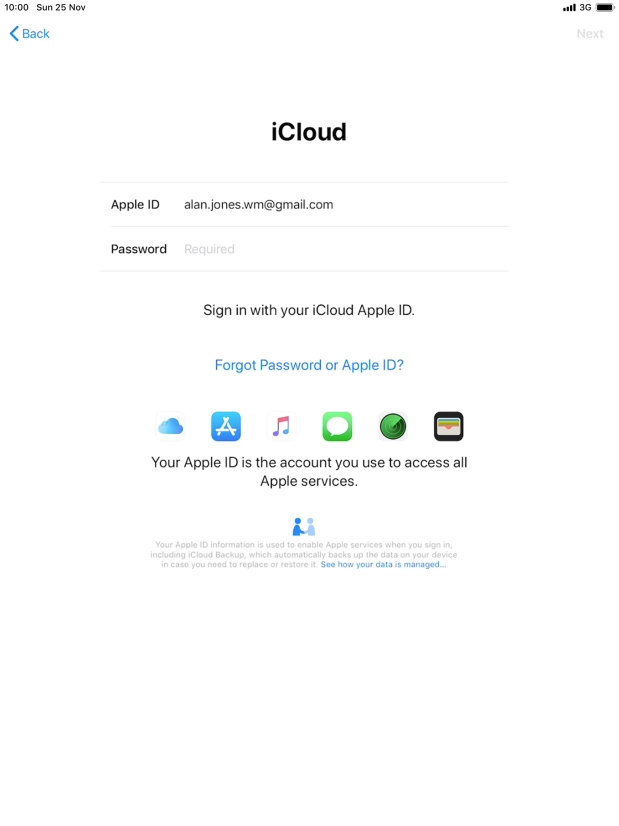 Press the field next to 