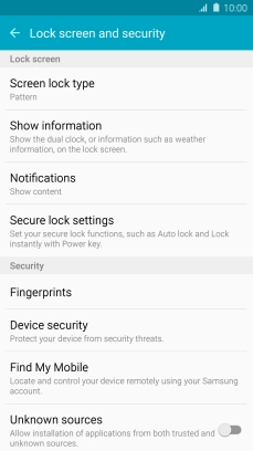 Press Screen lock type and key in the current phone lock code.