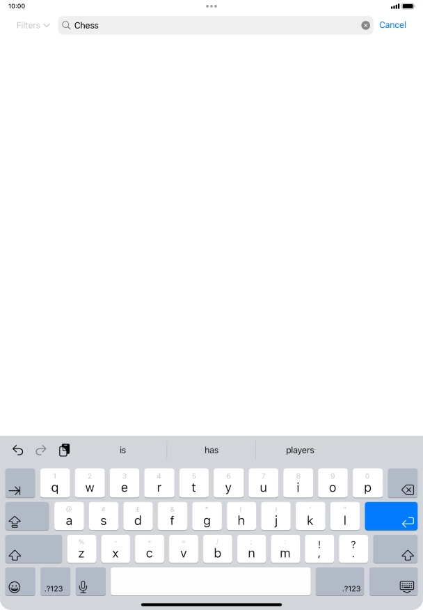 Key in the name or subject of the required app and press enter.