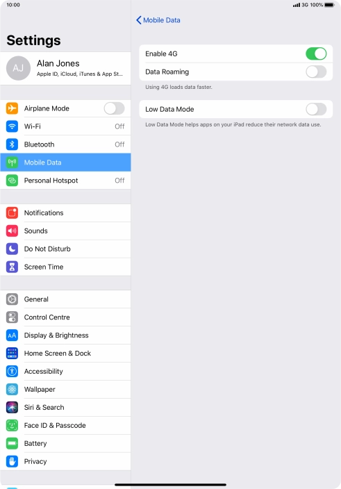 Press the indicator next to 
