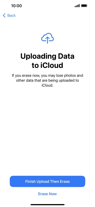 Press the required setting.