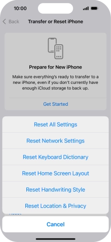 Press Reset Network Settings.