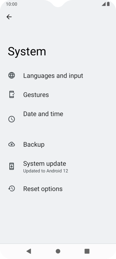 Press System update. If a new software version is available, it's displayed. Follow the instructions on the screen to update the phone software.