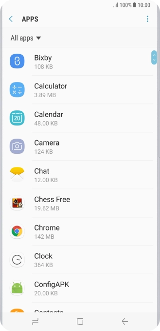 Press the required app.