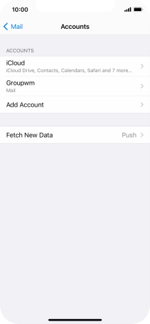 Press the name of the email account you've just set up.