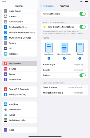 Press the indicator next to 