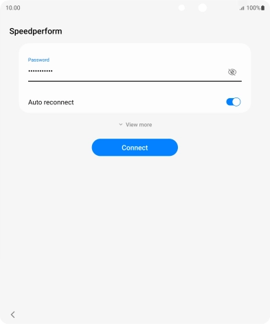 Key in the password for the Wi-Fi network and press Connect.