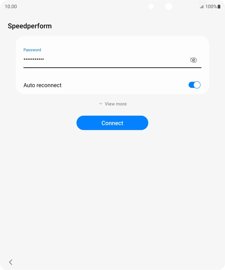 Key in the password for the Wi-Fi network and press Connect.