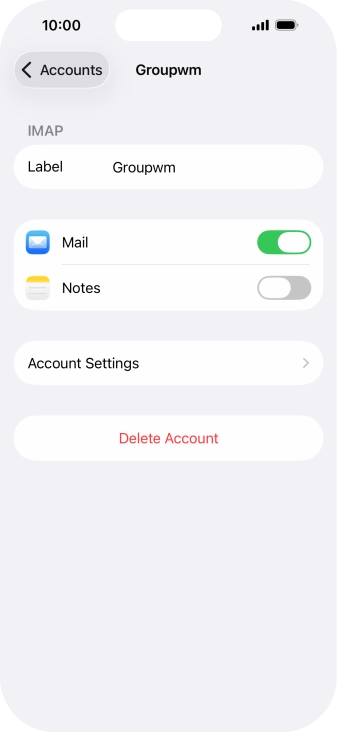 Press Account Settings.