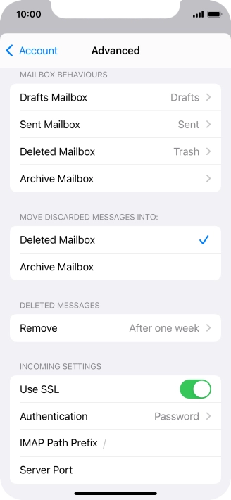 Press the indicator next to 