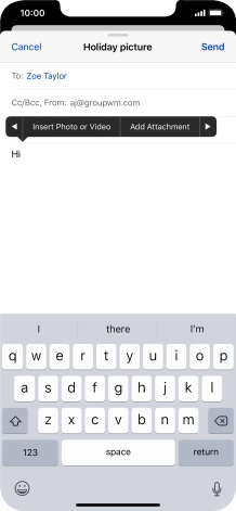 Press Insert Photo or Video and follow the instructions on the screen to attach a picture or a video clip.
