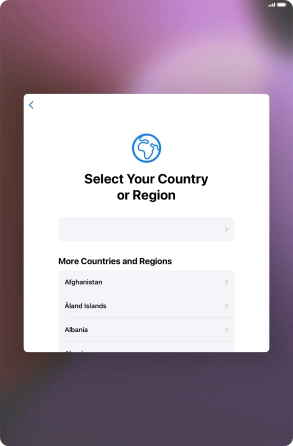 Press the required country or area.