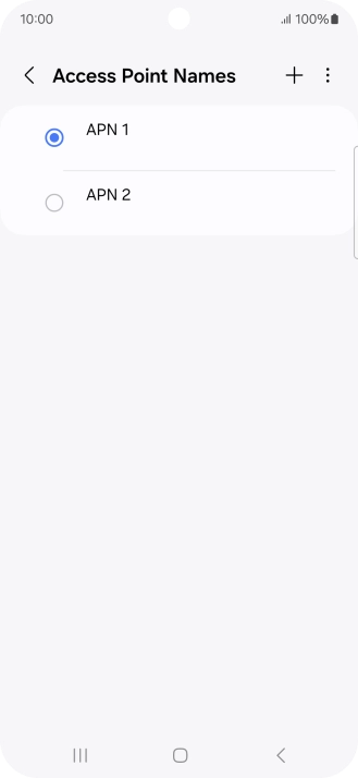 Press the field next to the data connection to activate it.