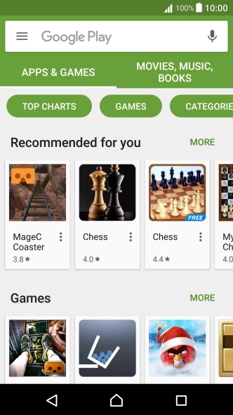 Press the search field.