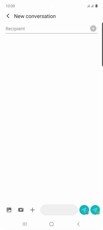 Press the search field and key in the first letters of the recipient's name.