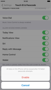 If you turn on the function, press Enable.