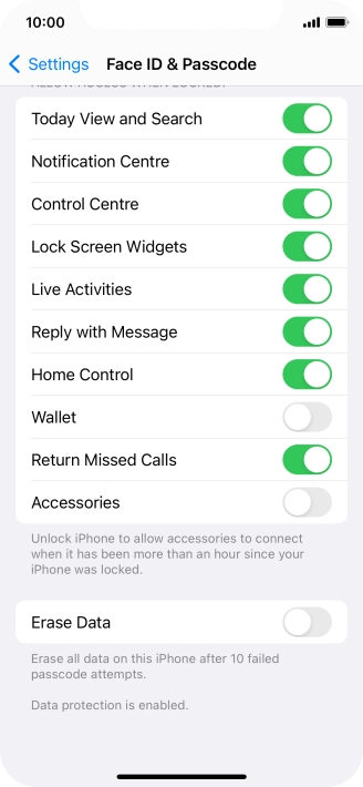 Press the indicator next to 