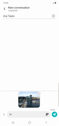 Press the send icon when you've finished your picture message.