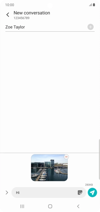 Press the send icon when you've finished your picture message.