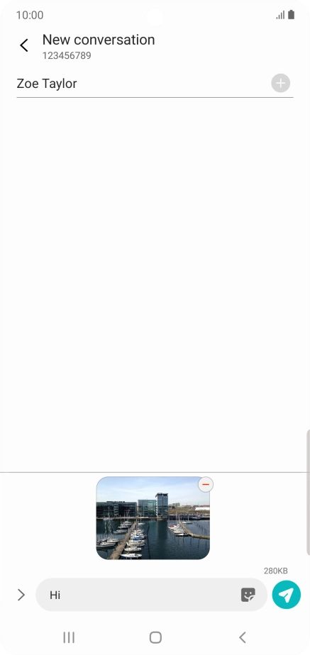 Press the send icon when you've finished your picture message.